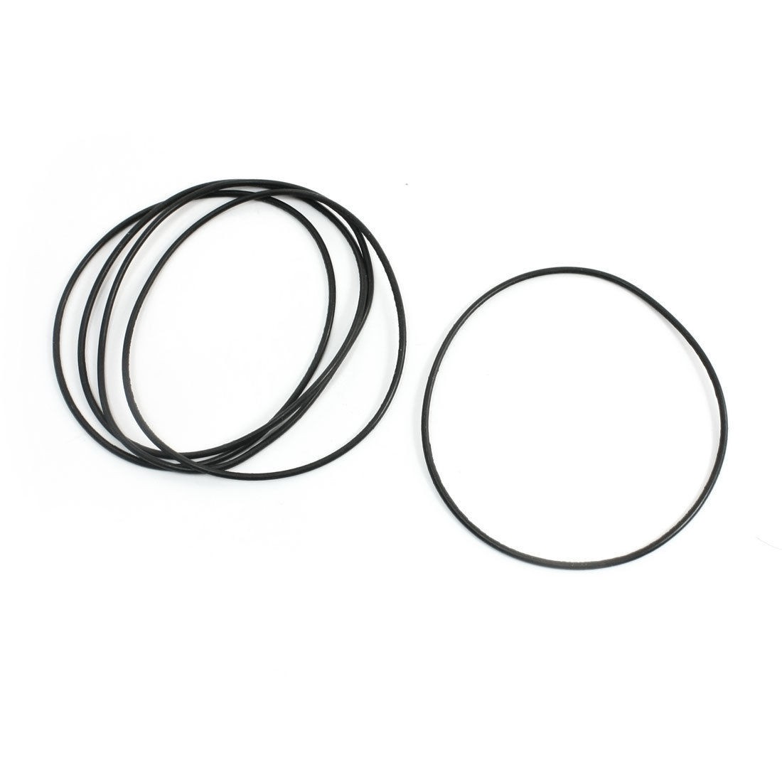 5 Pcs 80mm External Dia 2mm Thickness Black Rubber Oil Sealed O Ring