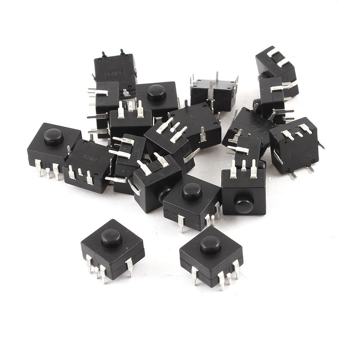 20pcs 12 x 12 x 11mm Round Pushbutton 7-Pin Momentary Tactile Switch AC 220V 10A