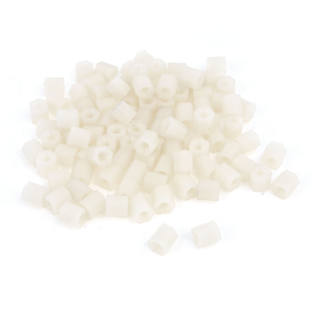 100 Pcs M3 x 6mm Nylon Insulation Hex Hexagonal Threaded Spacer Support