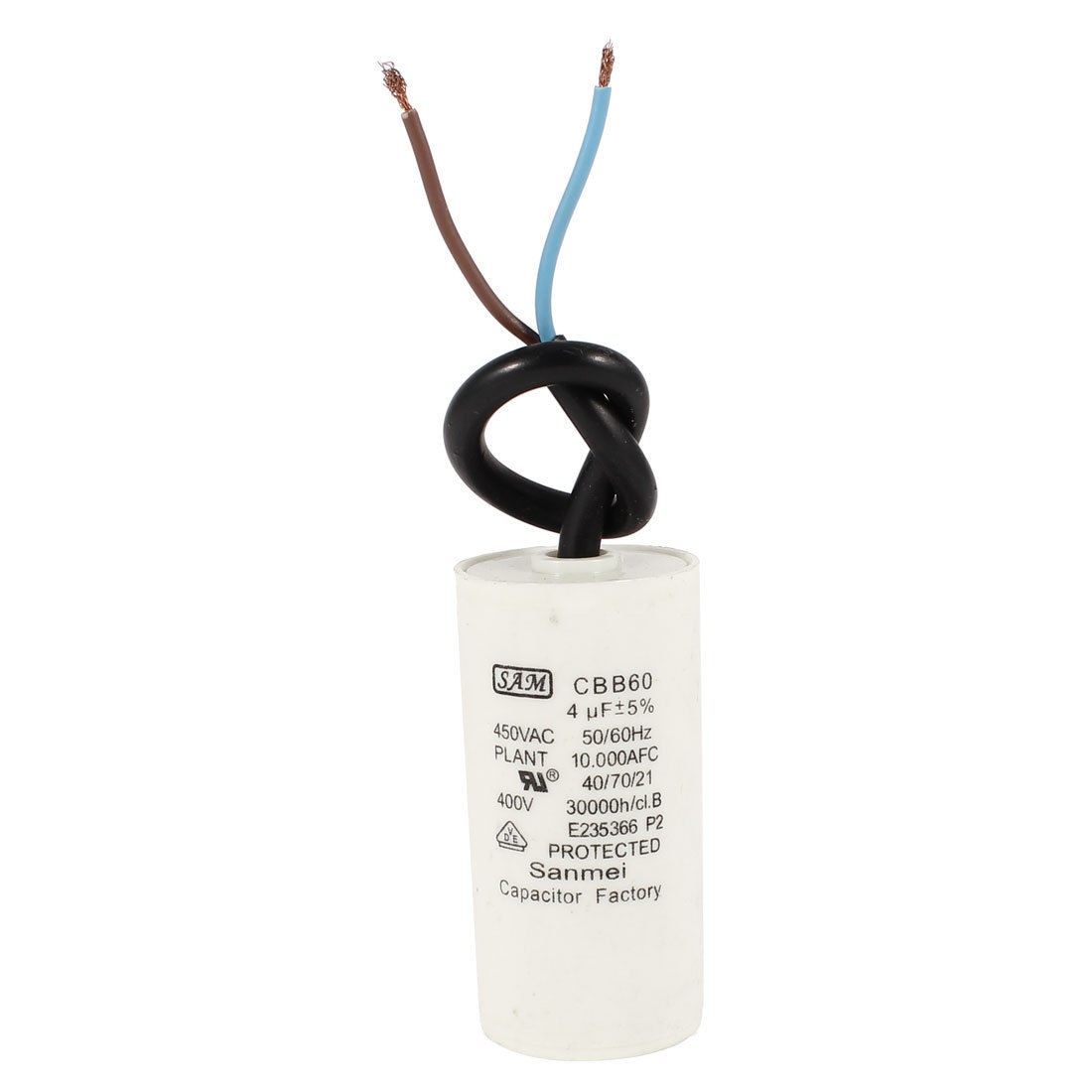 Washing Machine CBB60 AC45OV 4uF 2-wired Motor Capacitor Beige