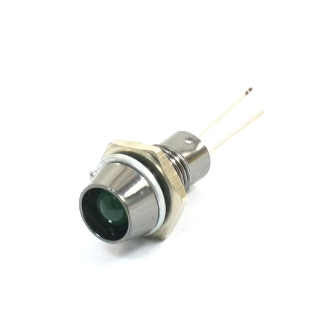 DC2.7V 8mm Thread Holing Recessed Green LED Light Signal Indicator Pilot