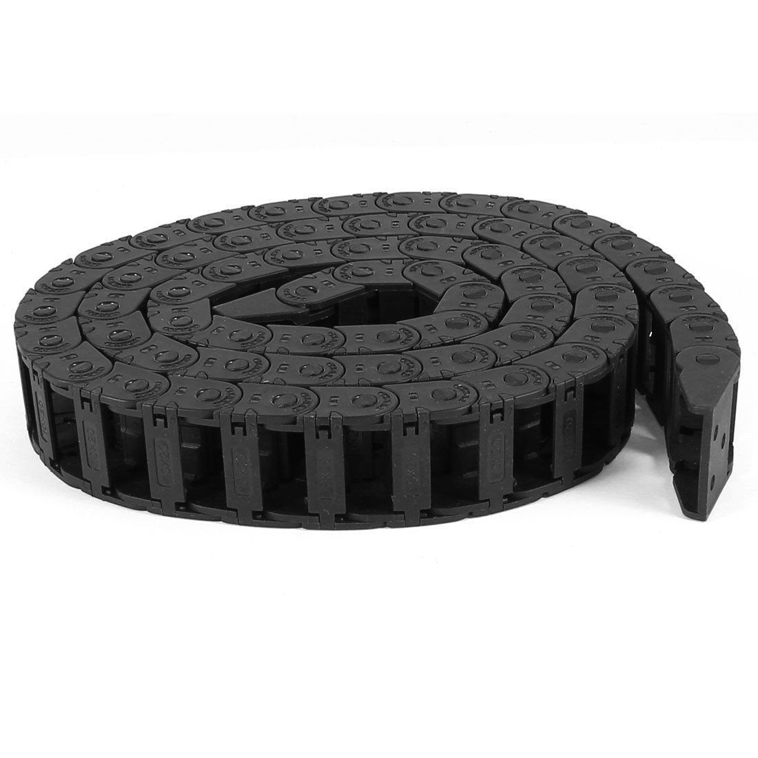 1.06m Long Black Plastic Open Wire Carrier Drag Chain Nested 10mm x 20mm