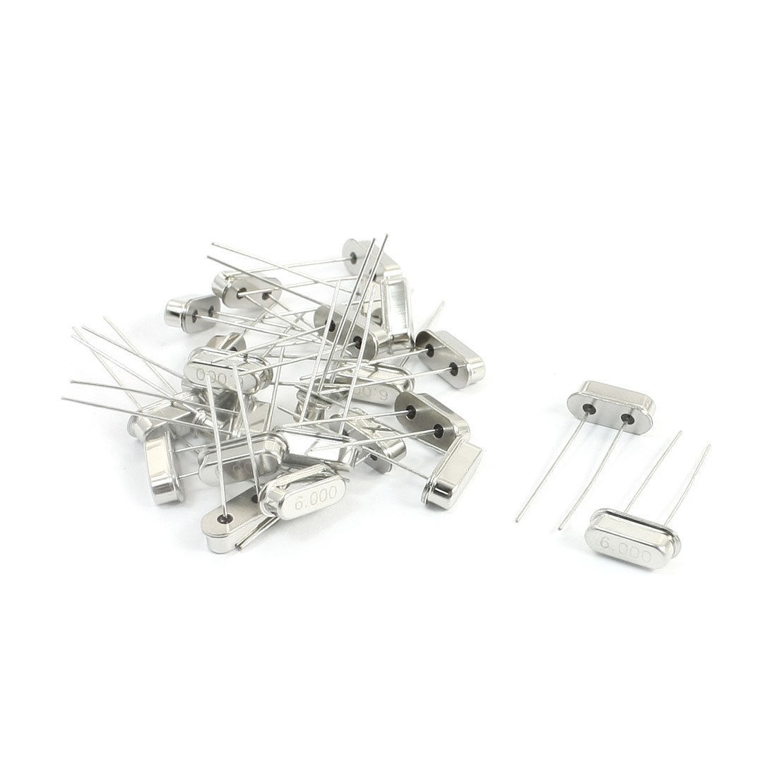24PCS Metal DIP 2 Pins Low Profile Quartz Crystal Oscillator 6MHz 20PF