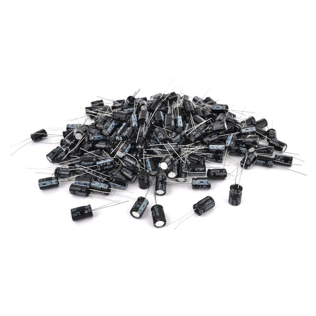 500 Pcs 8mm x 12mm 470UF 16V Polarized Radial Electrolytic Capacitor