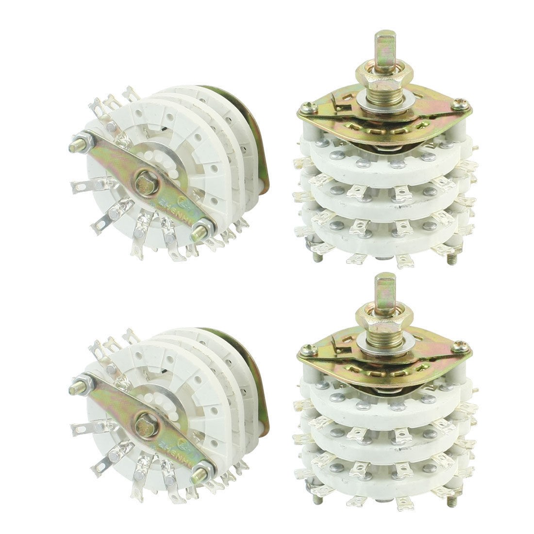 4Pcs 3P6T 3 Pole 6 Position Three Decks Band Channael Rotary Switch Selector