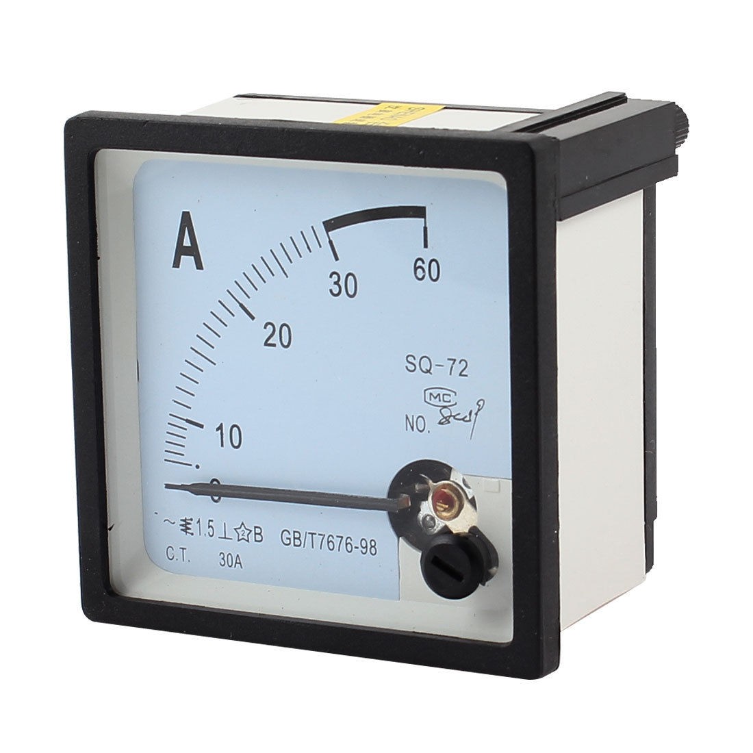 AC 0-30A Class 1.5 Current Test Analog Panel Meter Amperemeter White Black