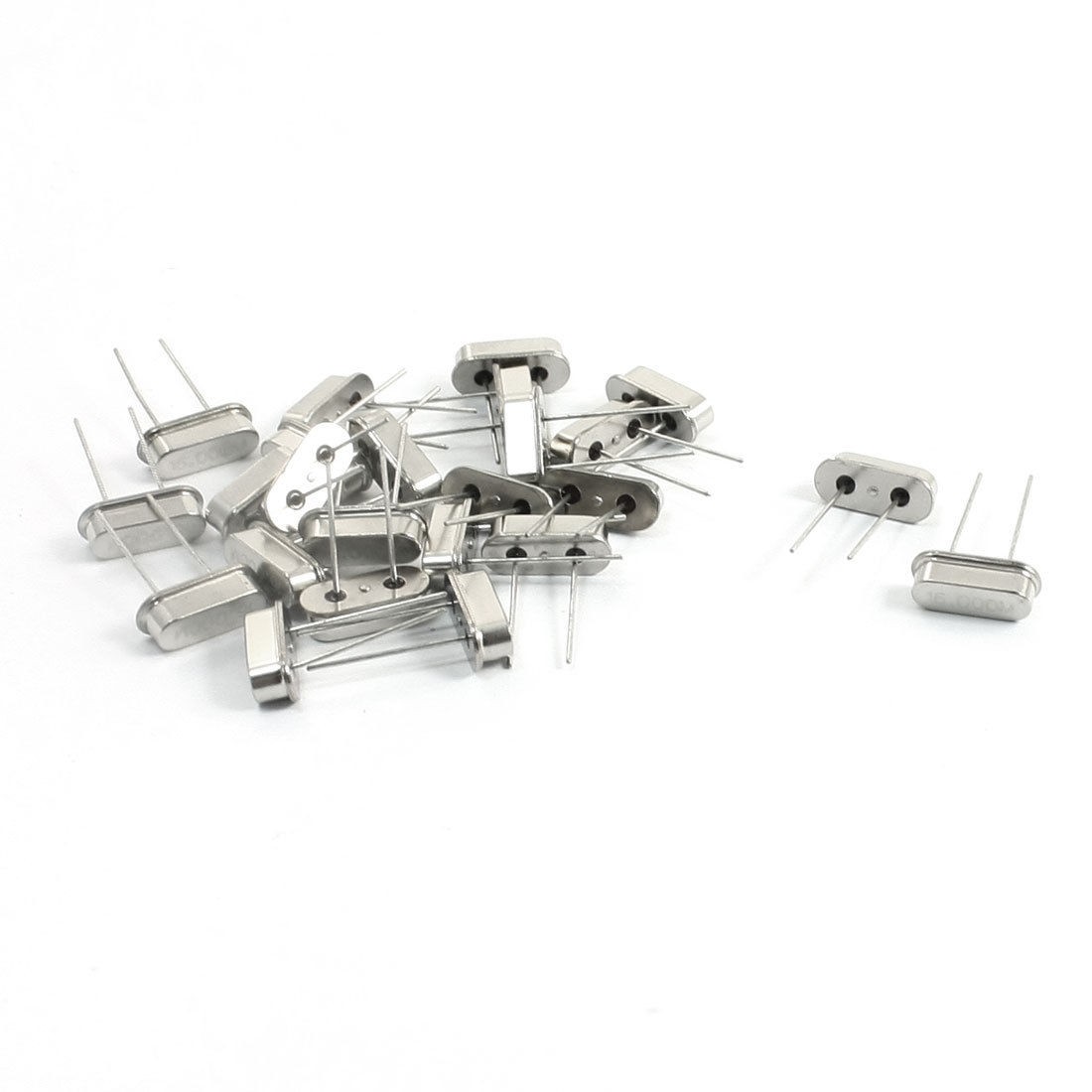 24Pcs 16.000MHz 20PF 2-Terminal Silver Tone Crystal Oscillators for PC