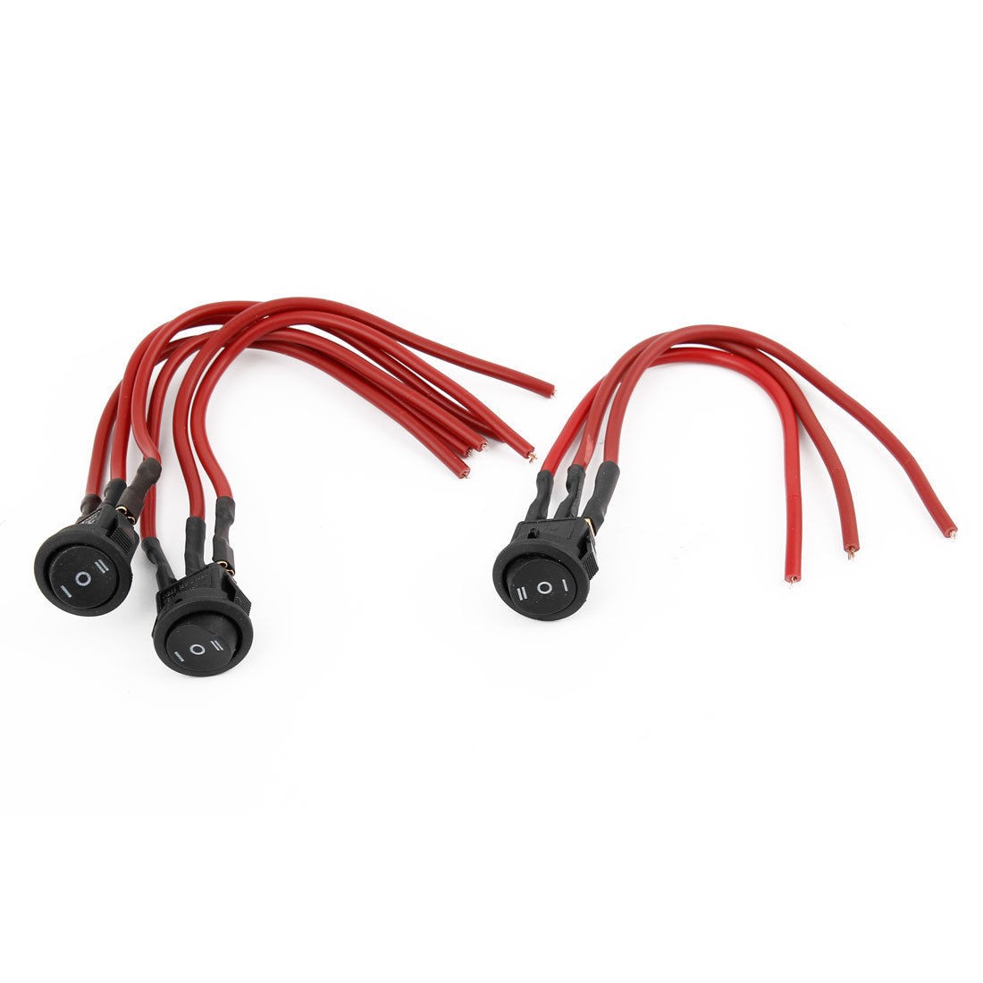 AC 3A/250V Wired Snap in SPDT Car Boat Rocker Switch 3 Pcs Black