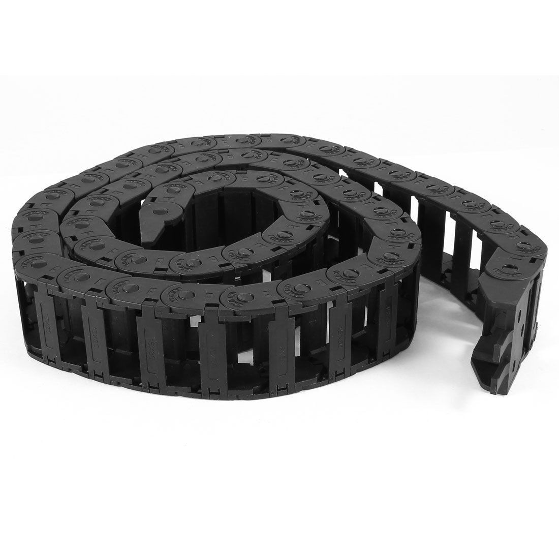 42.5" Length Black Plastic Flexible Open Cable Drag Chain 15mm x 30mm