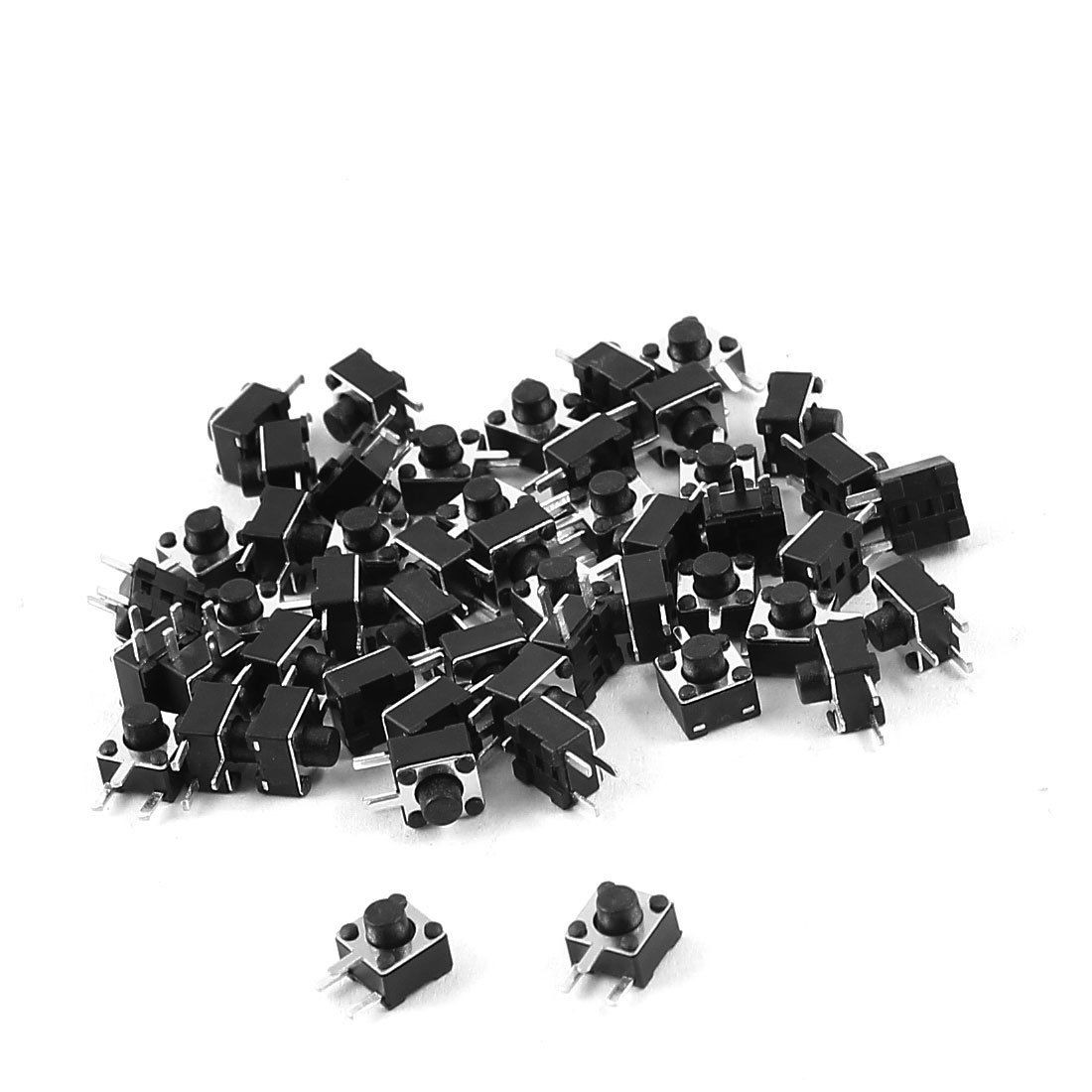 50 Pcs PCB Mounted Momentary 3-pin Tact Pushbutton Switch 4.5x4.5x4.3mm