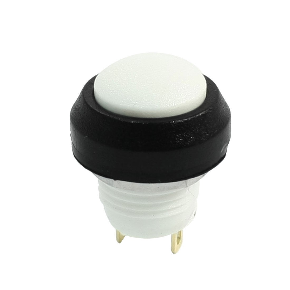24V 3A SPST 1NO 2 Pins Round White Waterproof Momentary Push Button Switch