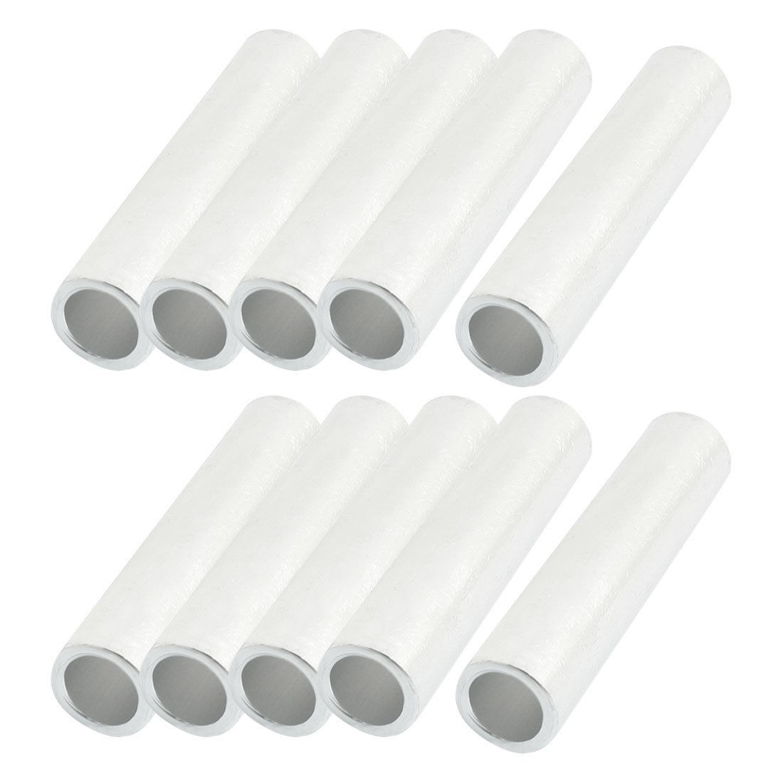 10 Pcs 14mm x 19mm Dia Silver Tone Passing Through Aluminum Connecting Tubes