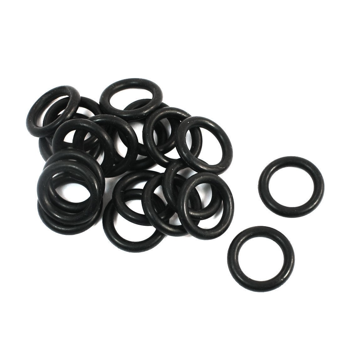 14mm x 2.4mm Black Round Rubber Oil Sealed O Ring Gasket Washer 20Pcs