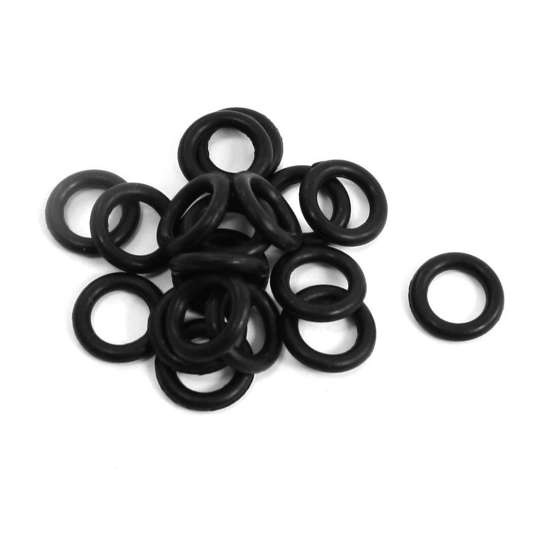 10mm x 6mm x 2mm Rubber Oil Seal O Ring Gasket Washer Black 20Pcs