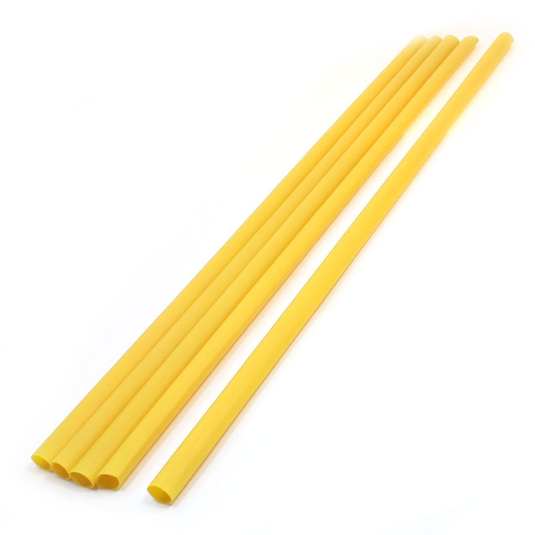 5 Pcs 125C 60cm Long 14mm Dia Yellow Heat Shrink Shrinkable Tubing Cable Sleeve