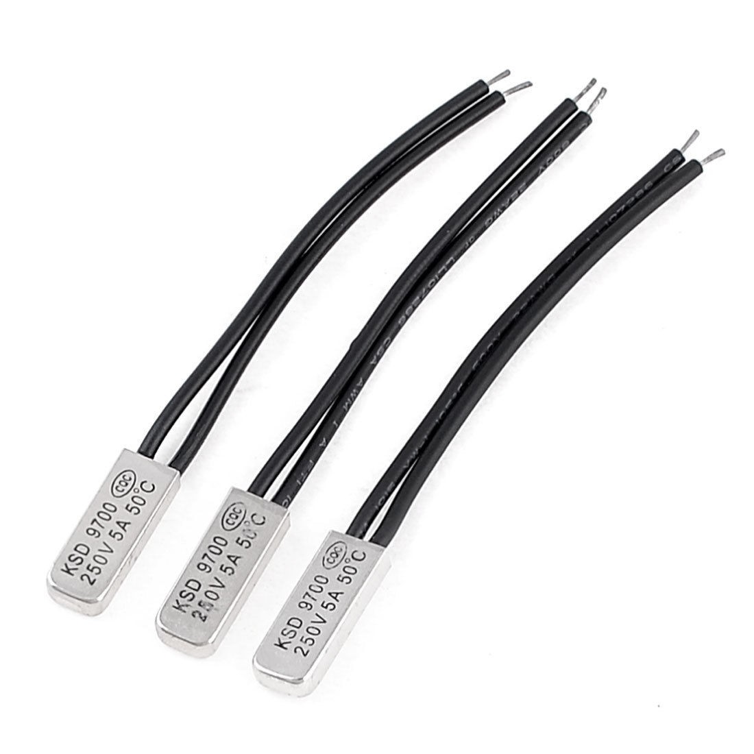 3 Pcs Bimetal Temperature Control Switch Thermostat 50C N.C KSD9700
