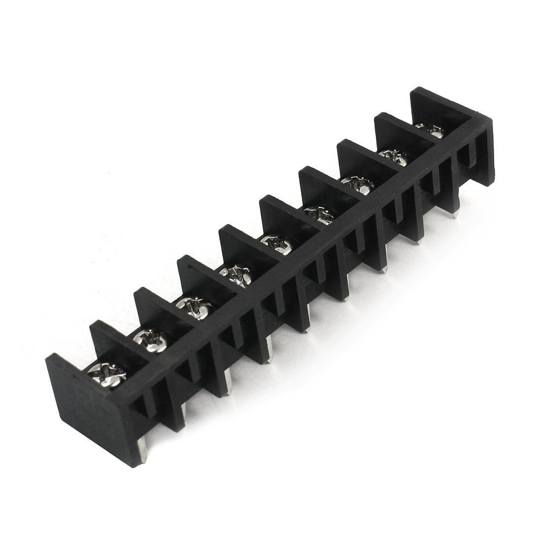 300V 30A 9 Position 1 Row Covered Barrier Screw Terminal Block Strip