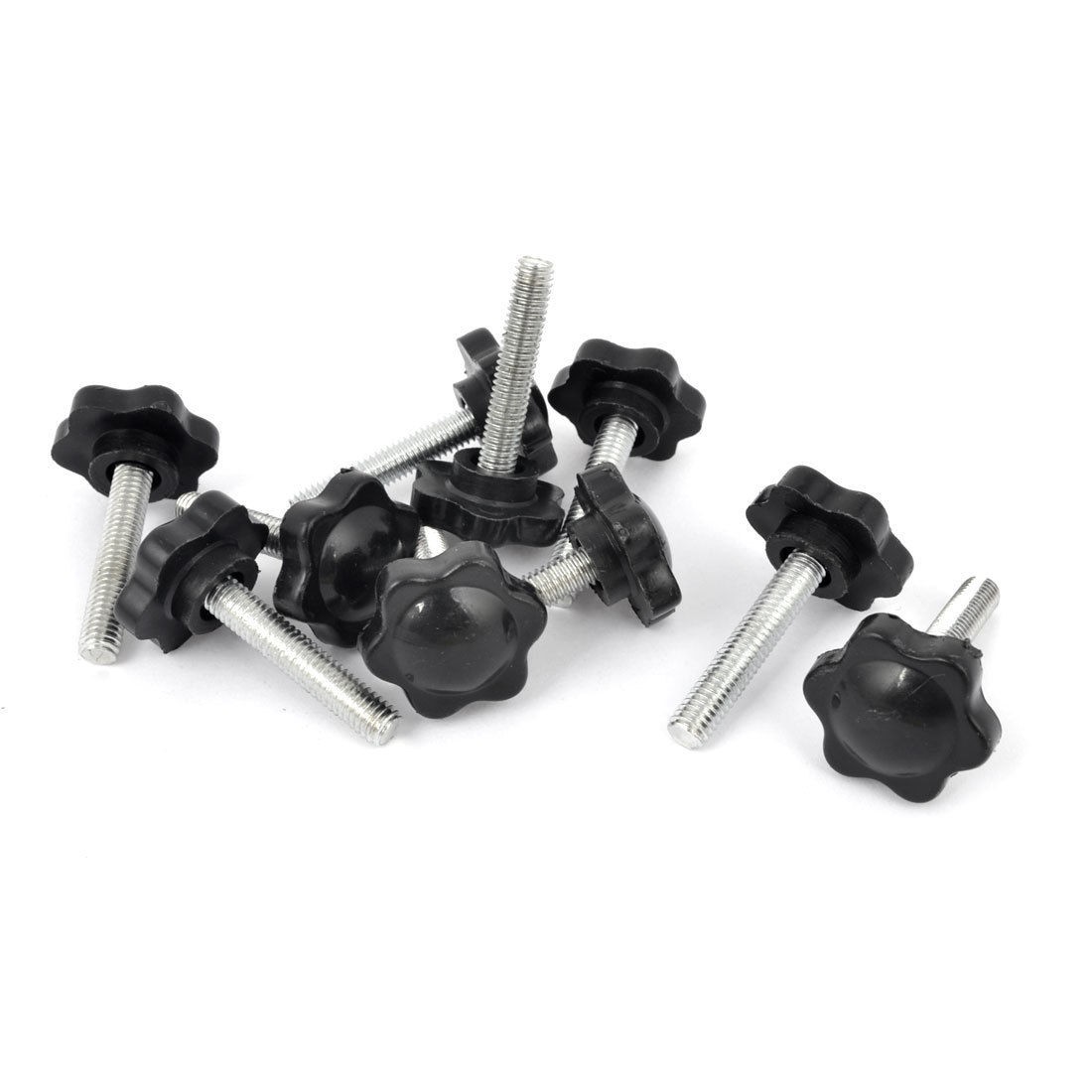 10pcs 25mm Star Head Dia Replacement 6mm x 30mm Clamping Screw Knob Grip