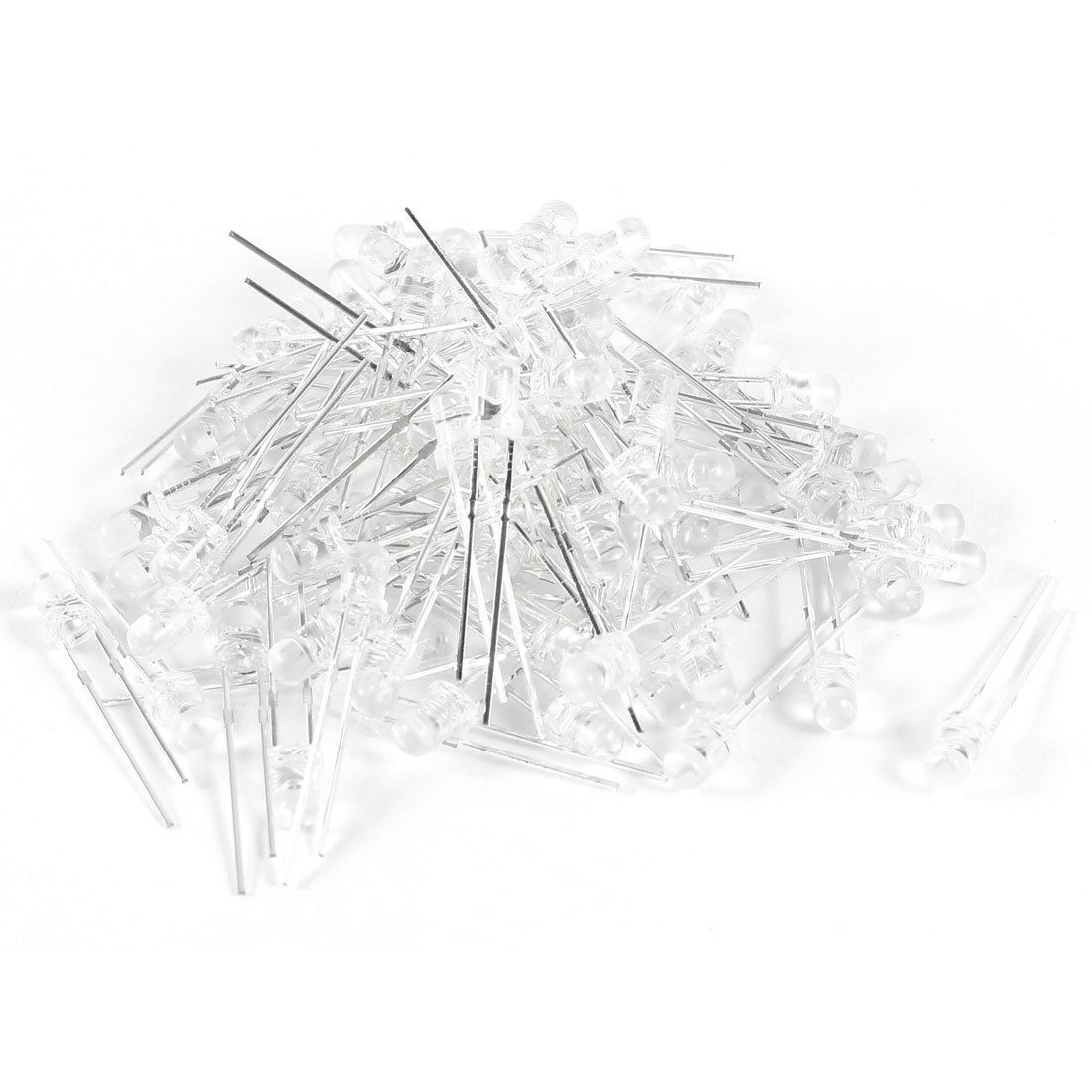 100 Pcs 3mm Round Clear Head Green Lamp Emitting Diode