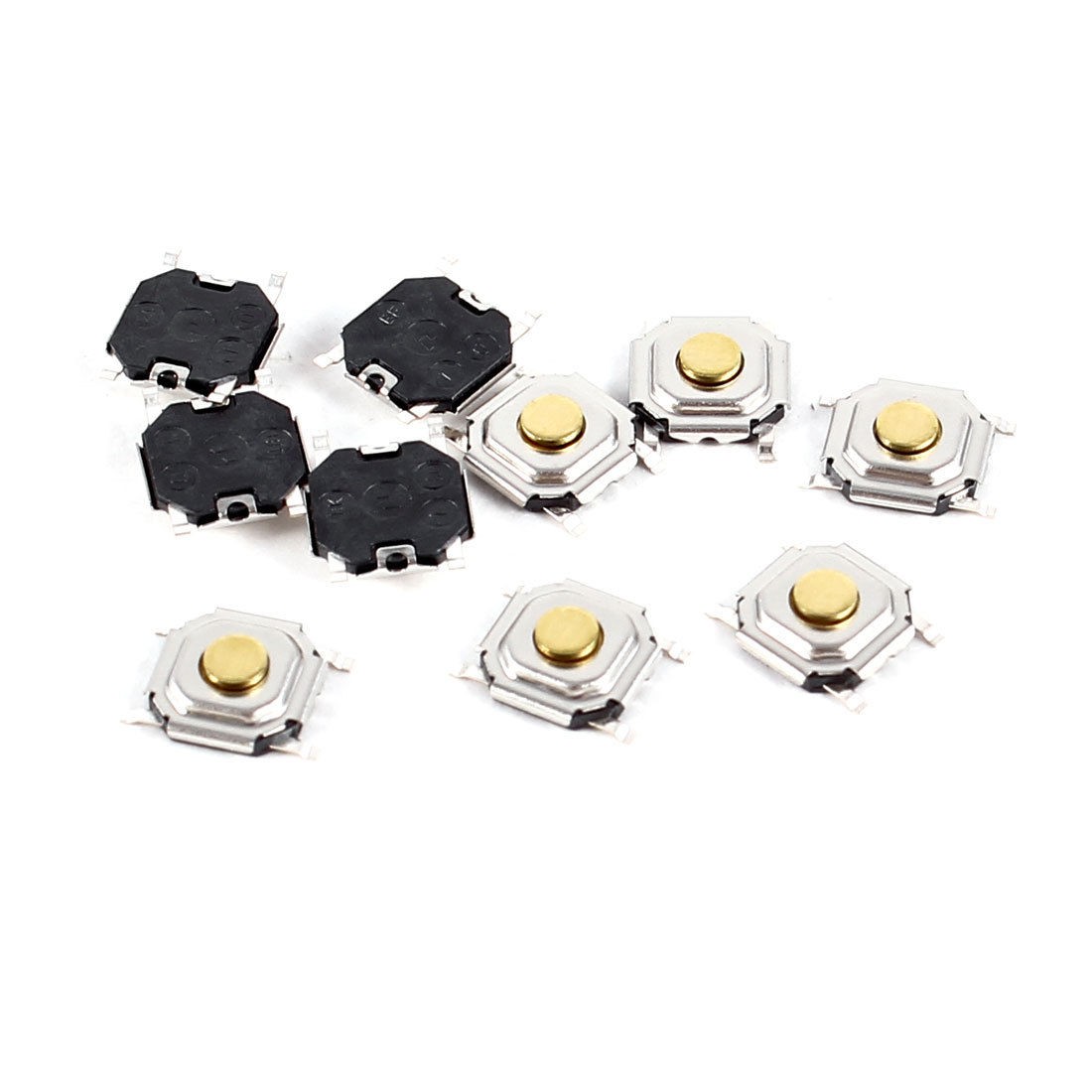 10Pcs DC5V 5mA 500000 Cycles Surface Mount Tact Switches 4 x 4 x 1.5mm