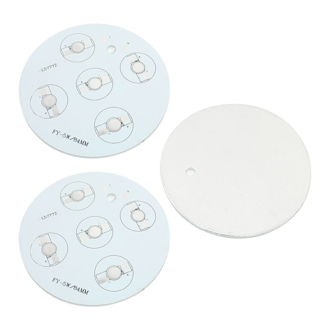 3 Pcs 84mm Dia Circle Aluminum PCB Circuit Board for 5 x 1W/3W LED in Series