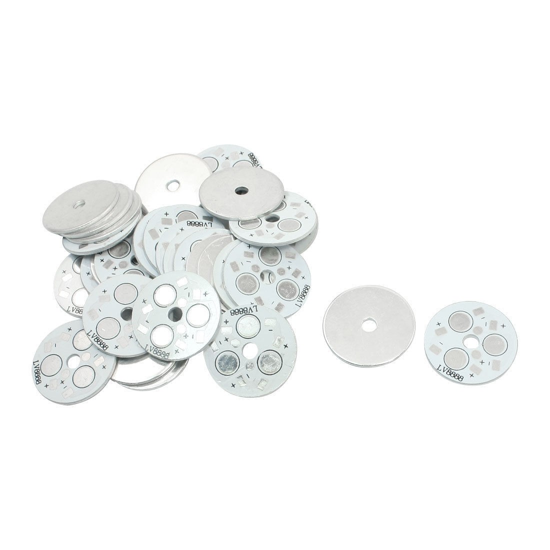 30 Pcs Aluminum Base Plate DIY PCB 26mm Diameter for 3 x 1W/3W High Power LED