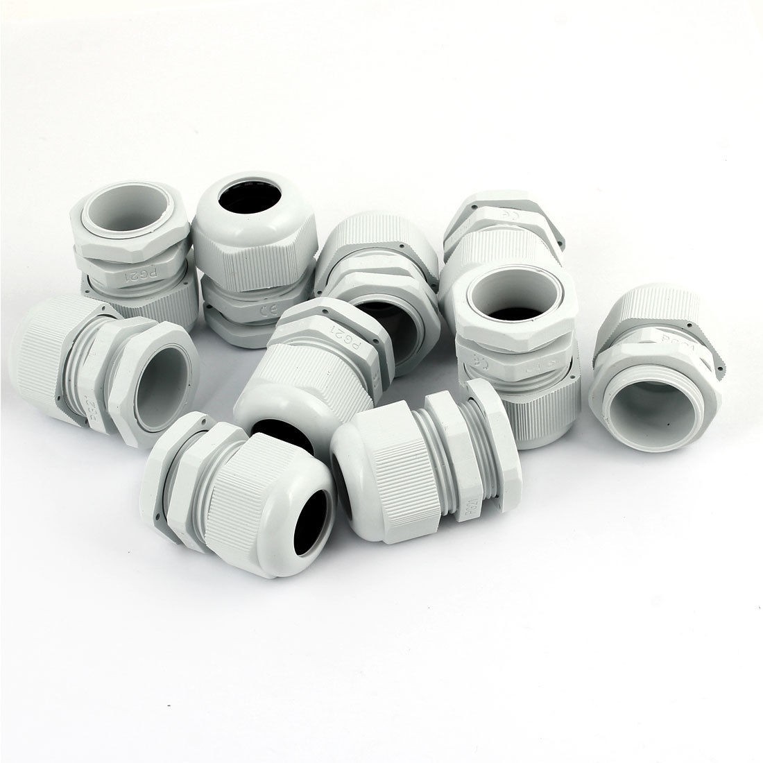 10 Pcs Plastic PG21 Waterproof Connector Glands for 18-20mm Dia Cable