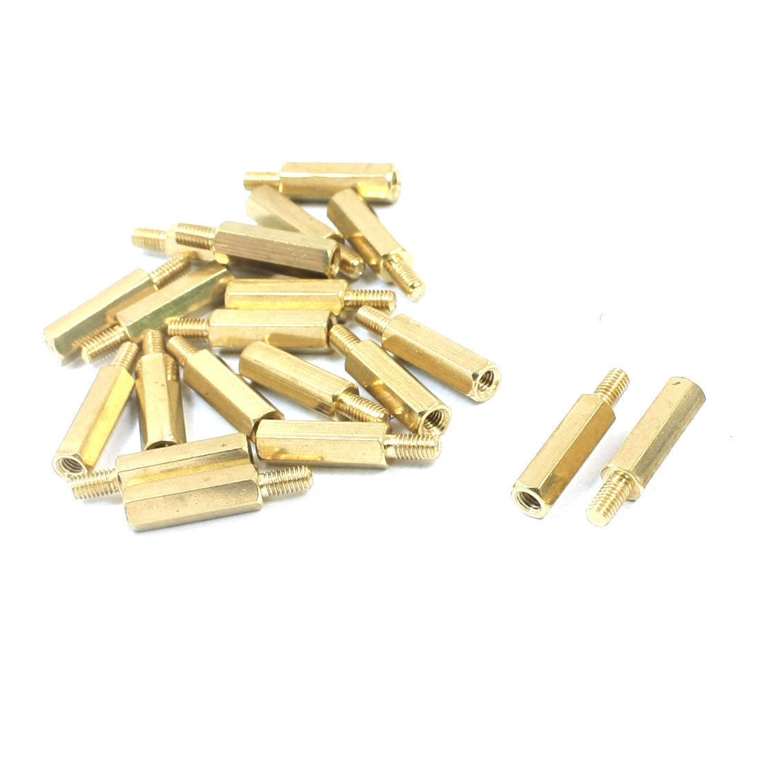 20 Pcs Male/Female Threaded Brass PCB Hexagon Standoff Spacer M3 x 15mm x 21mm