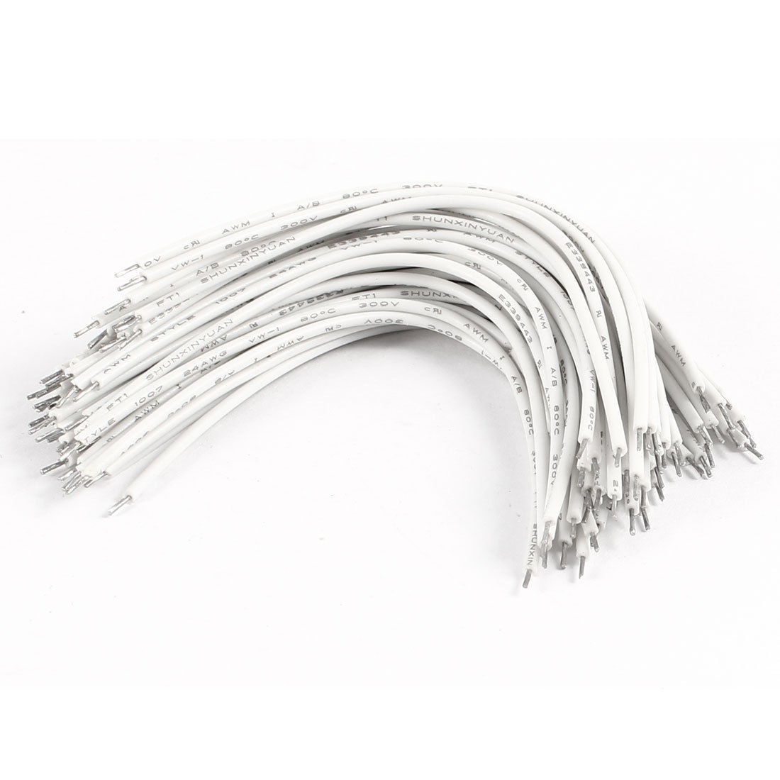 50 x White PCB Dual End Solder Type Jumper Wires 10cm for Solderless Breadboard