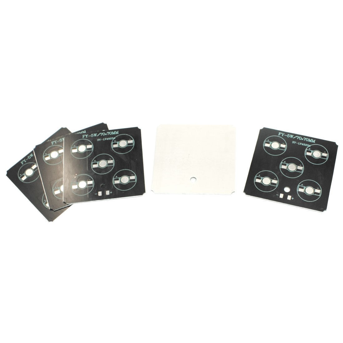 5pcs Square Aluminum Plate DIY PCB 70mm x 70mm for 1W/3W 5LEDs Bulb in Series