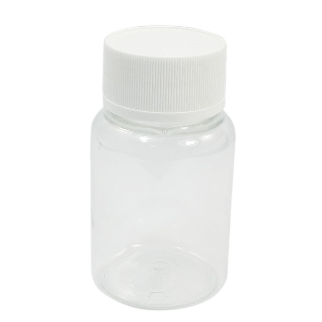 80mL 8.5cm x 4.5cm White Clear Plastic Skidproof Cap Liquid Container Bottle