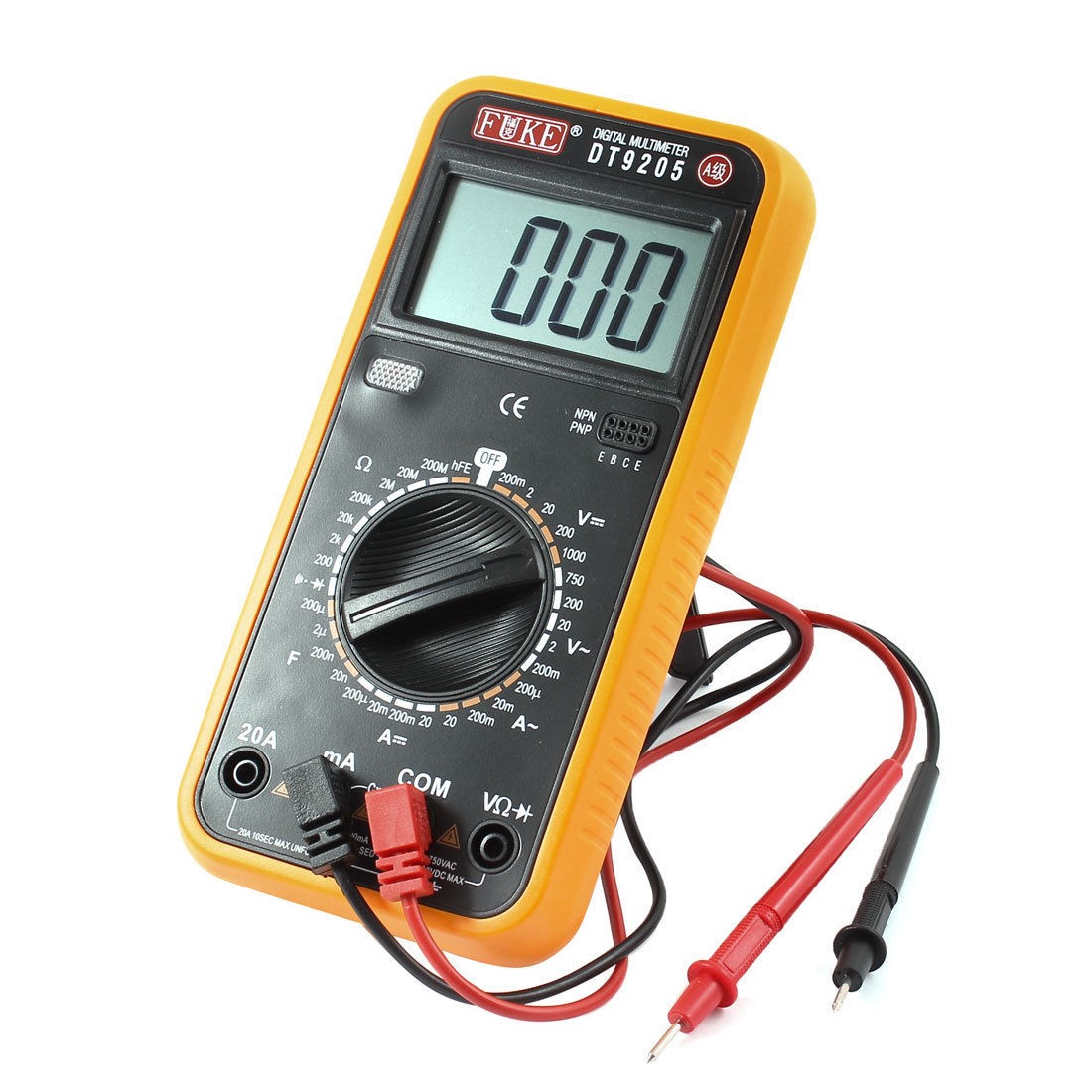 LCD Display AC DC Voltmeter Ammeter Digital Multimeter DT9205 w Test Probe