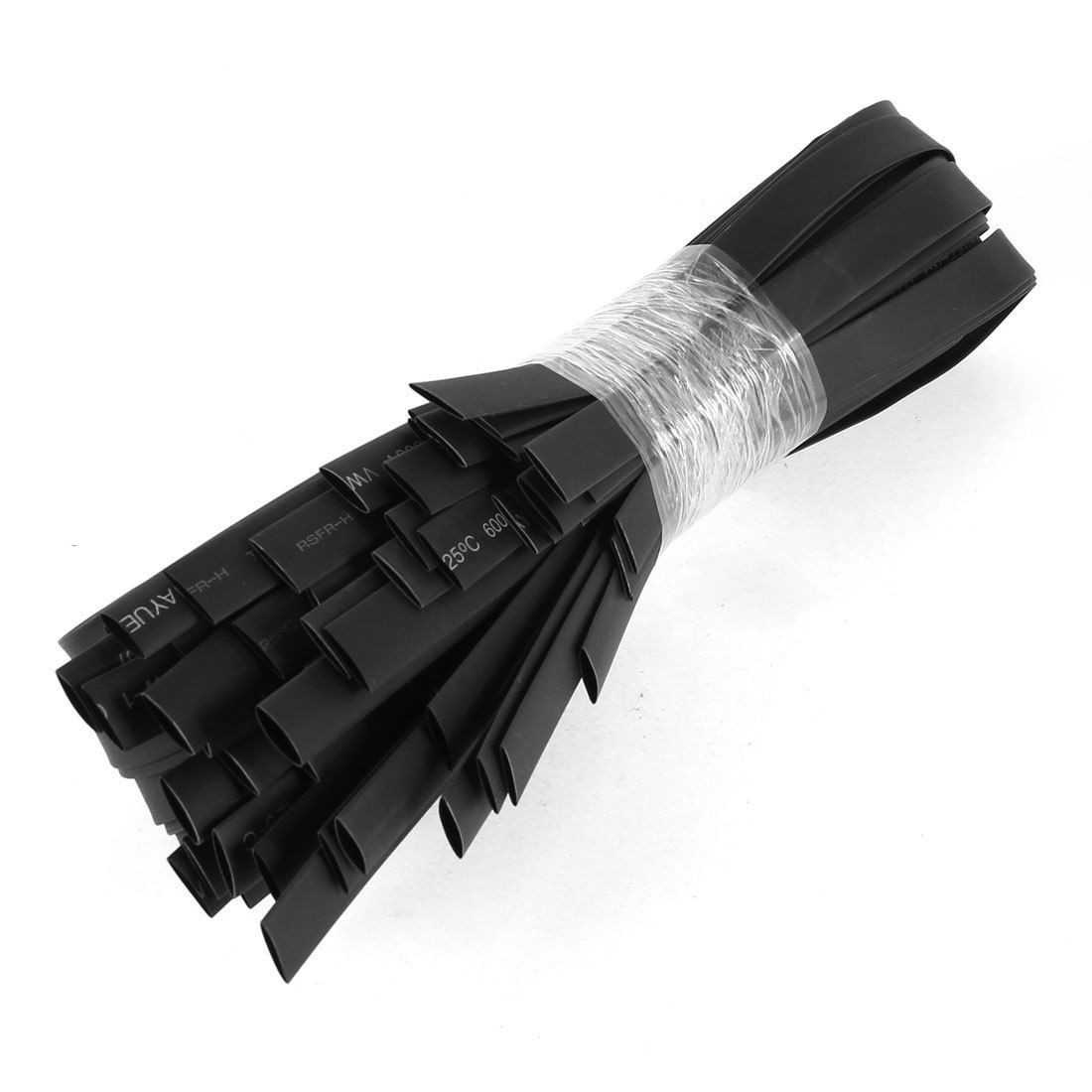 36 Pcs 3Ft 8mm Dia Heat Shrinkable Tube Wire Sleeve Shrinking Tubing Black