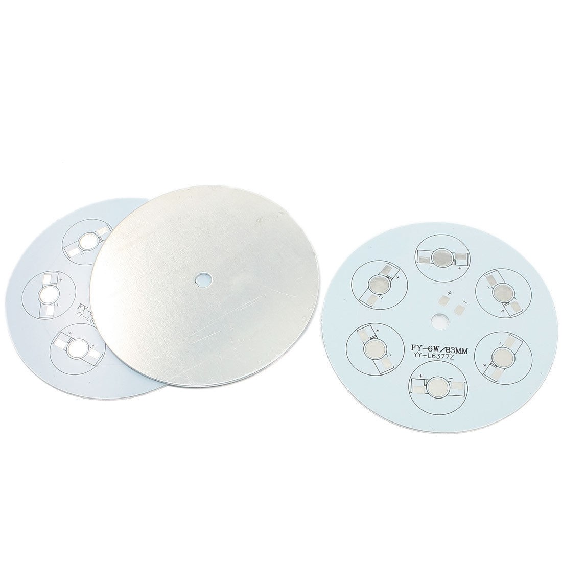 3pcs 83mm Dia Circle Aluminum PCB Circuit Board for 6 x 1W/3W LED in Series