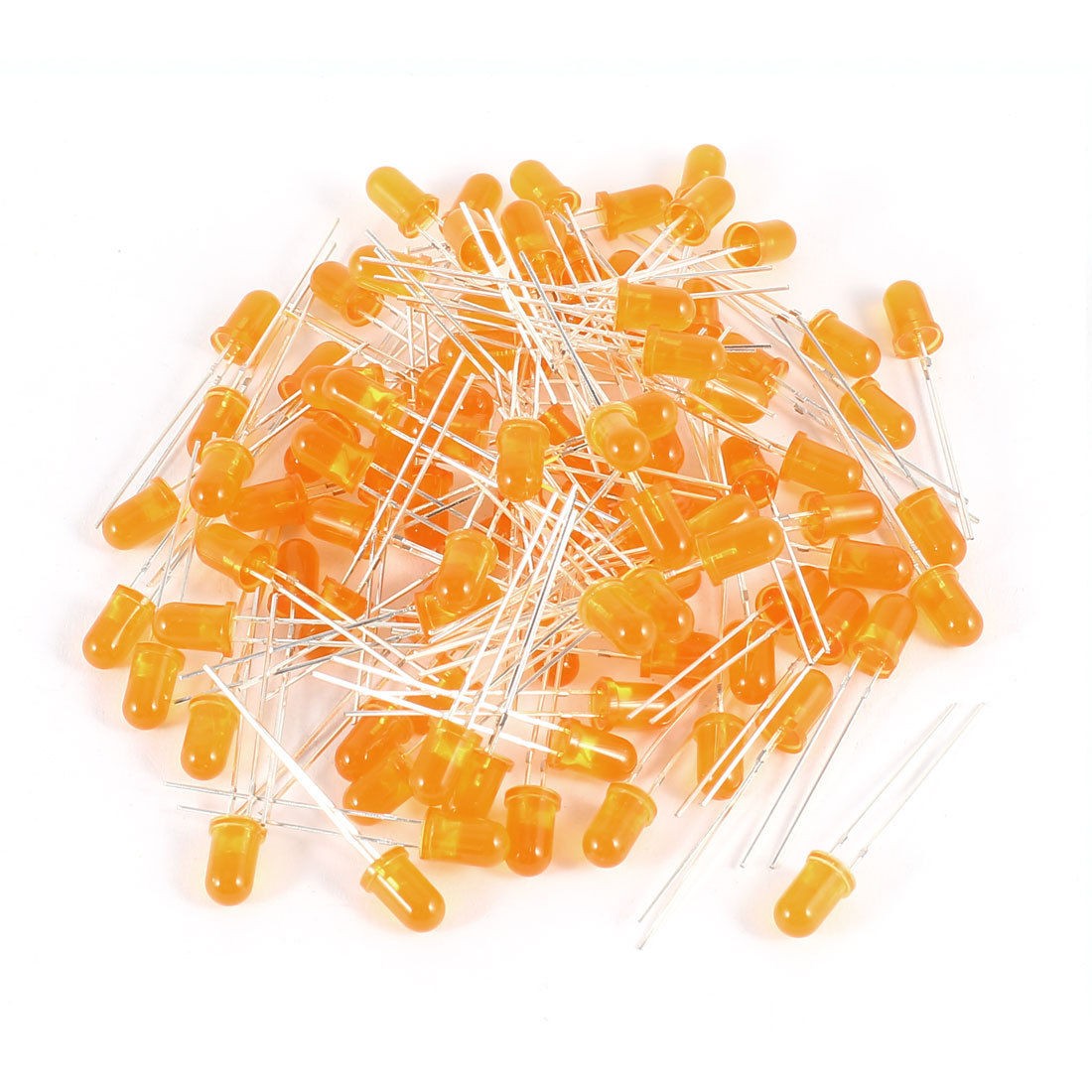 100 Pcs 5mm Round Head Orange LED Light Emitting Diode