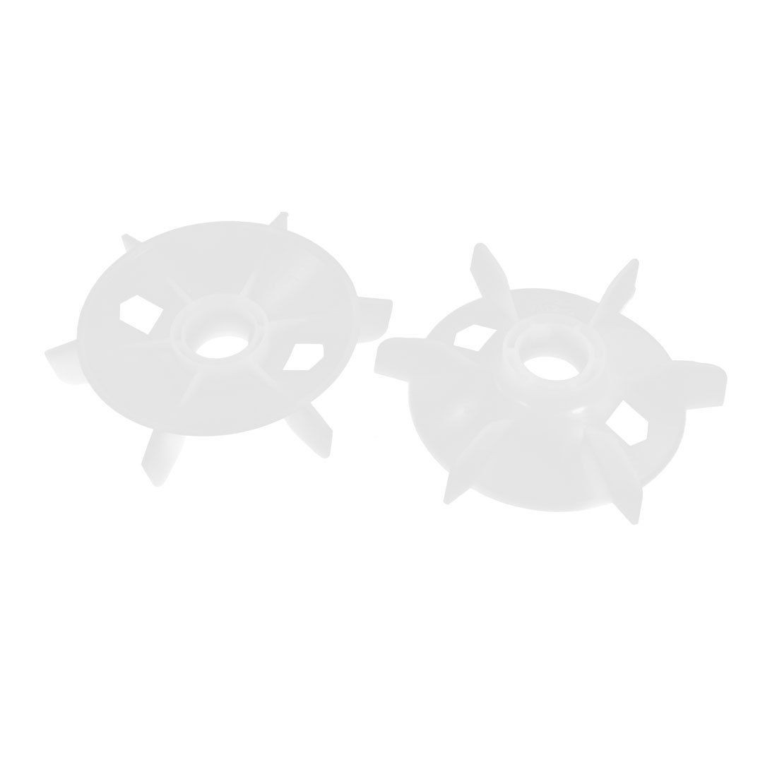 2Pcs 28mm Shaft Dia White Plastic Fan Blade Wheel for 2.2-3KW Motor