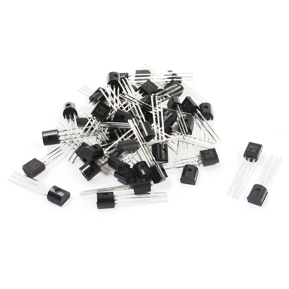 50Pcs PCB Board S9012 40V 500mA Through Hole TO-92 PNP Transistors