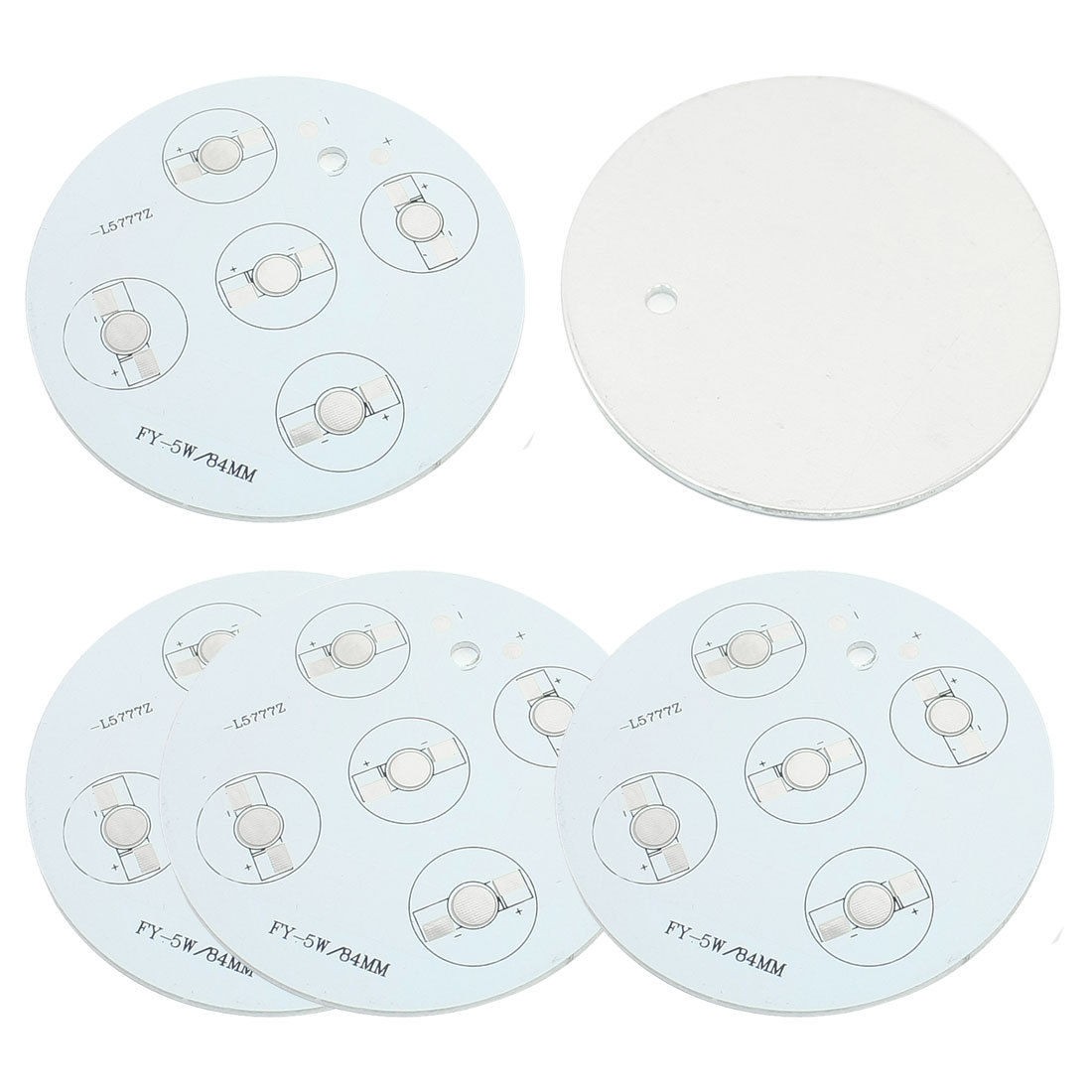 1W/3W High Power 5LEDs Aluminum Base PCB Plate Board DIY 84mm 5 Pieces