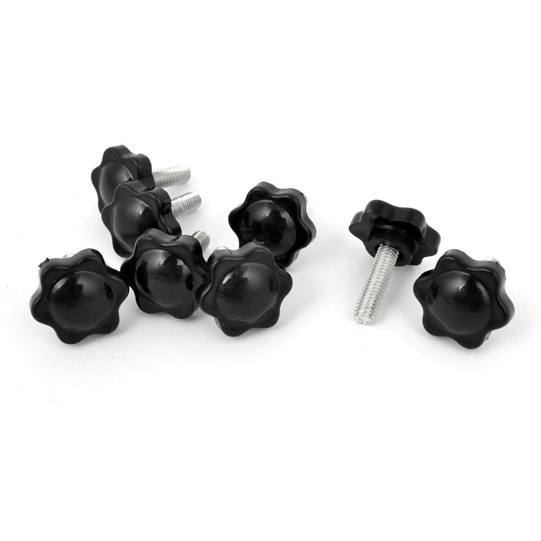 M6 x 20mm Male Thread 25mm Star Head Dia Screw On Type Clamping Knob 8Pcs