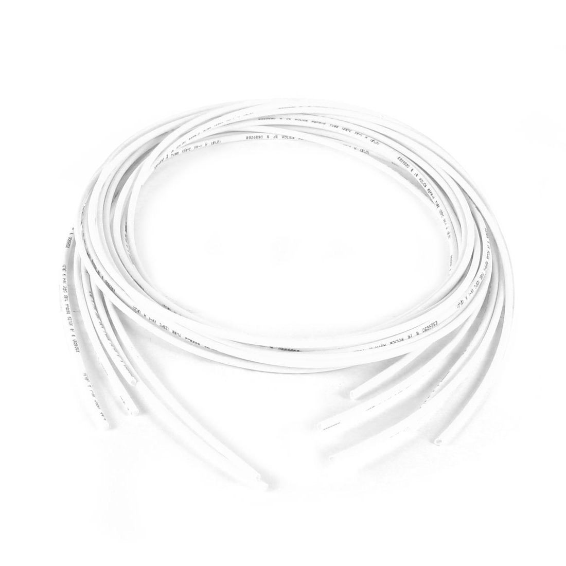 5 Pcs 3Ft 1mm Dia Heat Shrinkable Tube Wire Sleeve Shrinking Tubing White