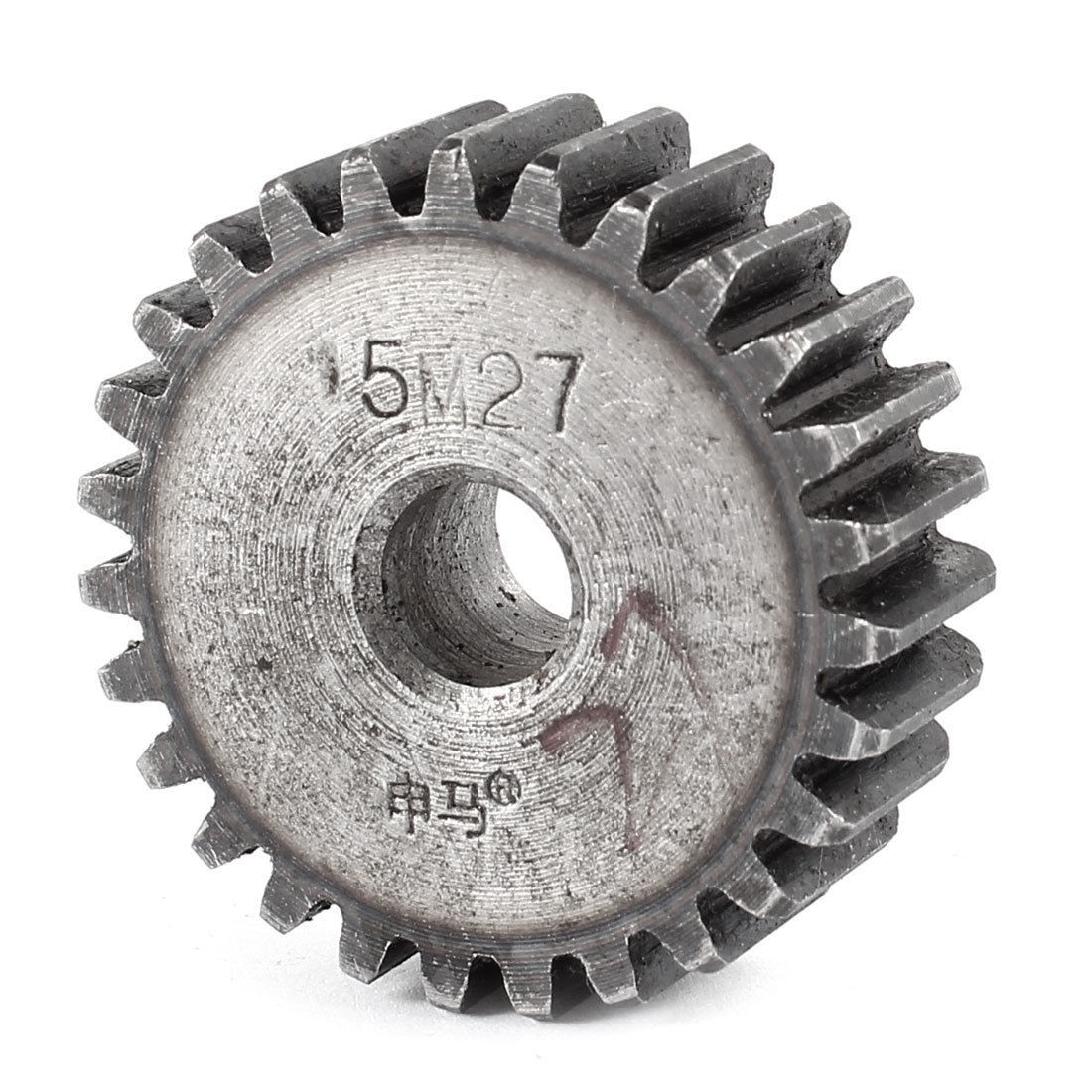 Gray 10mm x 43mm x 15mm Module 1.5 27 Teeth Metal Straight Spur Gear Wheel