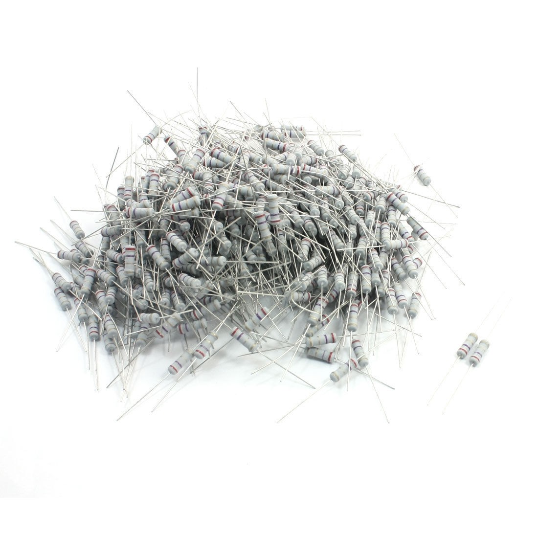 500 Pcs 2.7 Ohm 1W 5% Tolerance Axial Lead Carbon Film Resistors