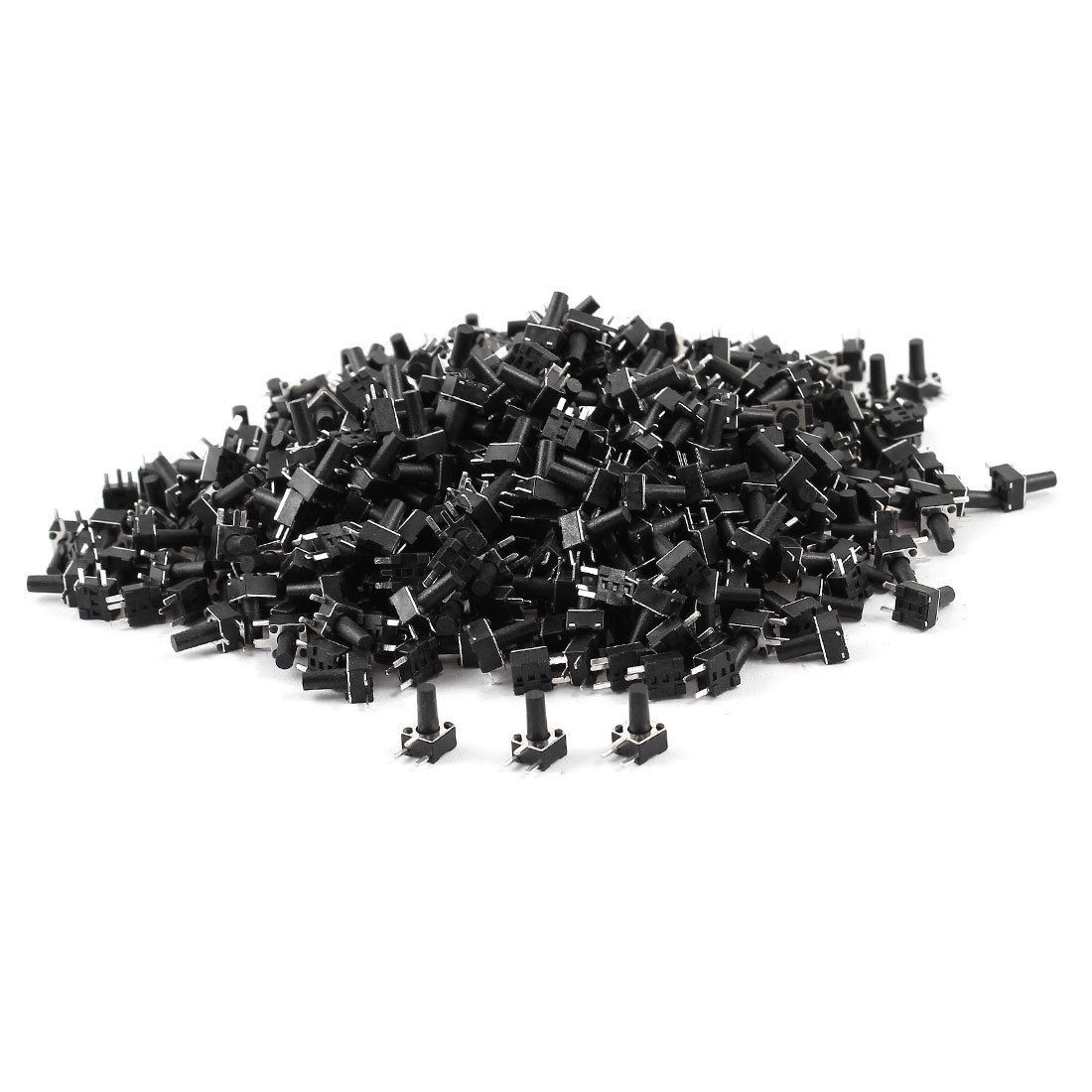 500 Pcs 4.5mmx4.5mmx8m<wbr/>m 3 Pins PCB Momentary Tactile Tact Push Button Switch