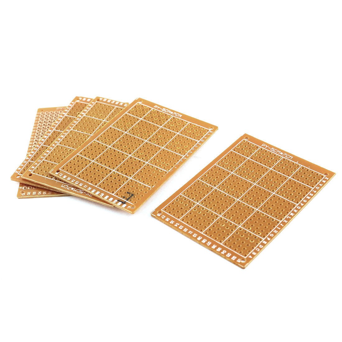 5pcs 2.54mm Pitch PCB Board Prototype Breadboard Single Side Copper 50x70mm