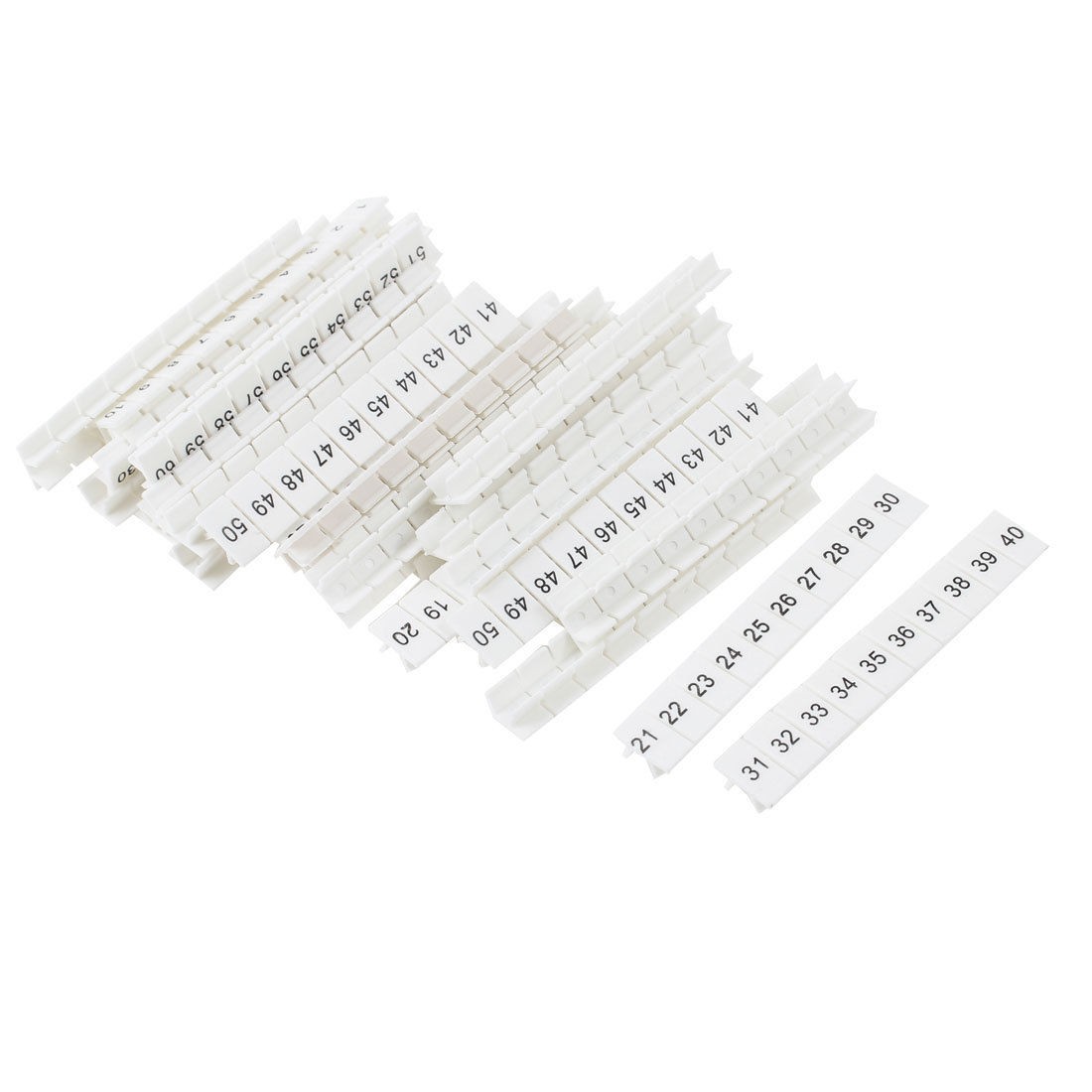 30 Pcs 1-60 5mm x 3.5mm White Terminal Block Marker Number Strips
