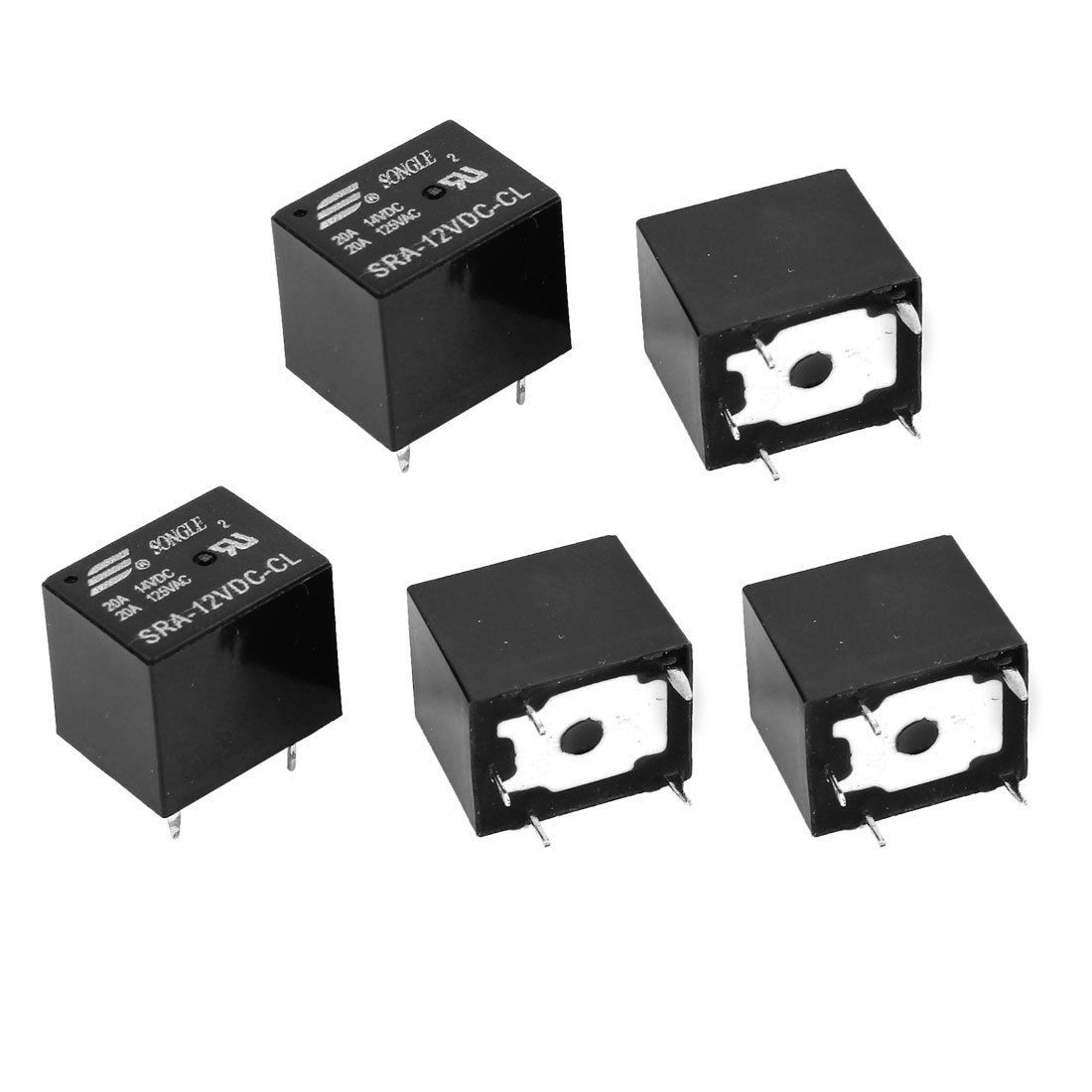 5pcs SRA-12VDC-CL DC 12V 20A 5 Pins SPDT Power Electromagneti<wbr/>c Relay