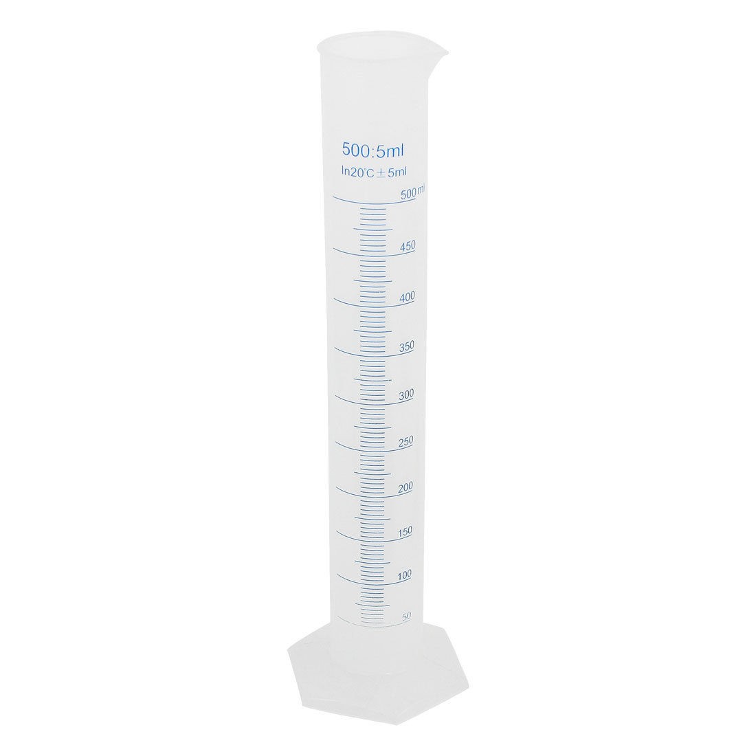 Transparent Plastic Graduated Cylinder 500ml 5 milliliter Lab Test