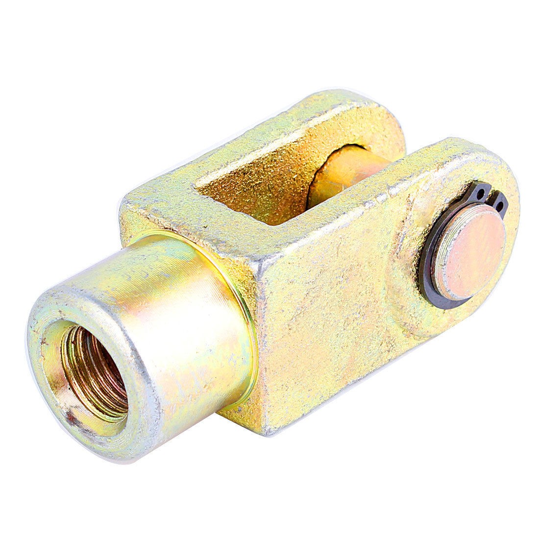 3/8 PT to 3/4 PT Male Thread Cylinder Rod Clevis End Brass Tone