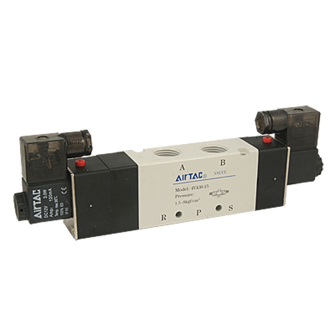 DC 12V 3 Position 5 Way Pneumatic Solenoid Valve New