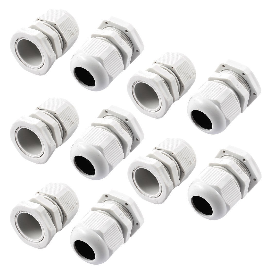 Off White 13-18mm Waterproof Cable Glands Joints Connectors PG21 10 Pcs